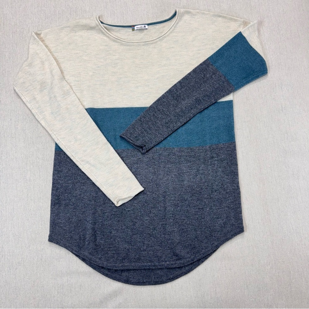 Smartwool Sweater Wool Blend Colorblock Crewneck Sweater Womens Small Gray